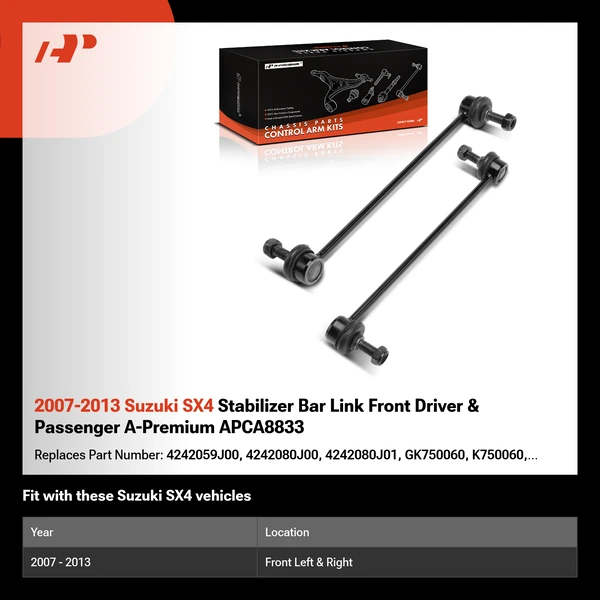 2007-2013 Suzuki SX4 Stabilizer Bar Link Front Driver & Passenger A-Premium APCA8833