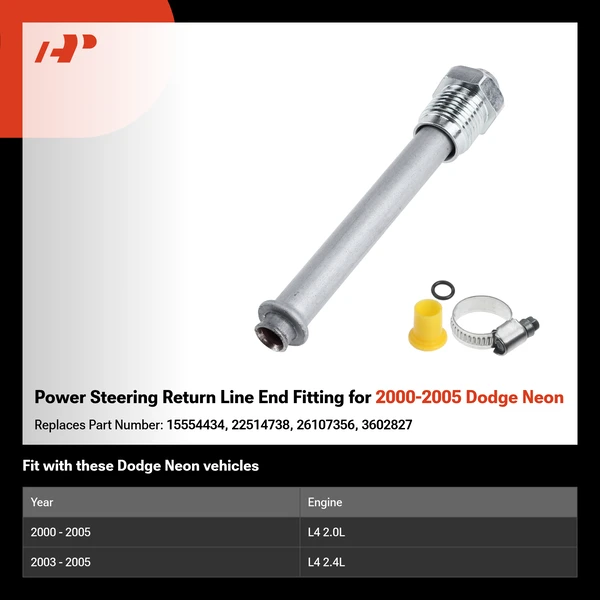 Power Steering Return Line End Fitting for 2000-2005 Dodge Neon