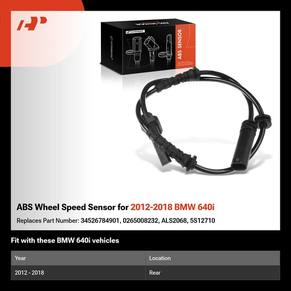 ABS Wheel Speed Sensor for 2012-2018 BMW 640i