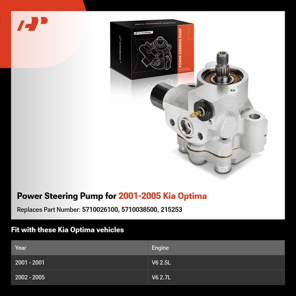 Power Steering Pump for 2001-2005 Kia Optima