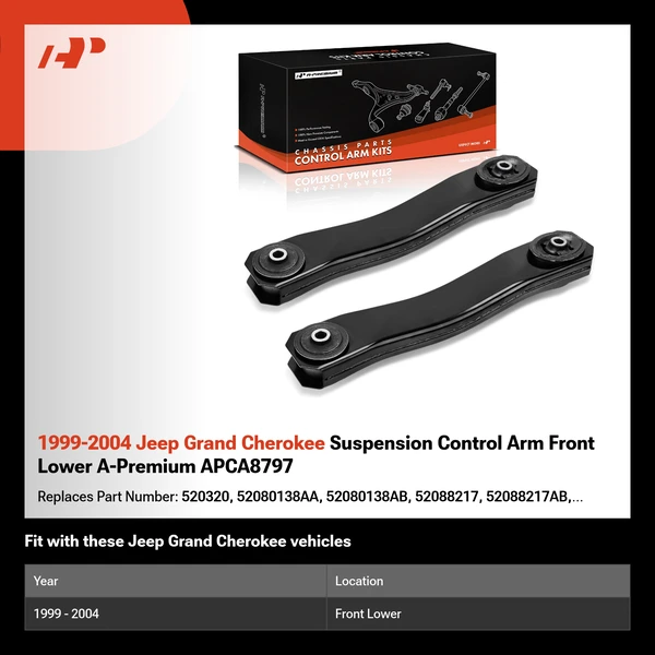 1999-2004 Jeep Grand Cherokee Suspension Control Arm Front Lower A-Premium APCA8797