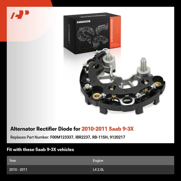Alternator Rectifier Diode for 2010-2011 Saab 9-3X