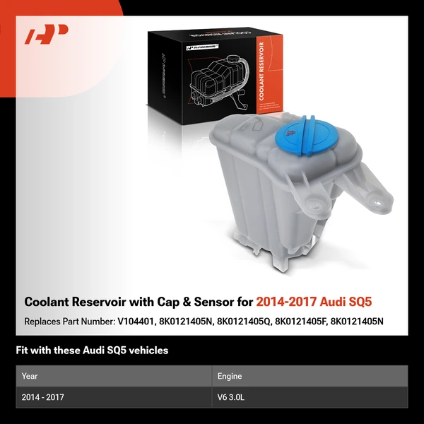 Coolant Reservoir with Cap & Sensor for 2014-2017 Audi SQ5