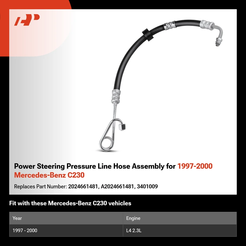 Power Steering Pressure Line Hose Assembly for 1997-2000 Mercedes-Benz C230