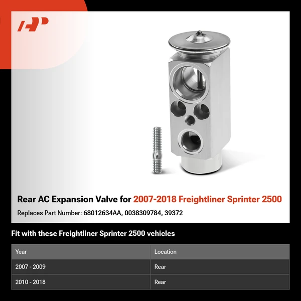 Rear AC Expansion Valve for 2007-2018 Freightliner Sprinter 2500