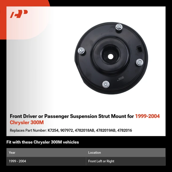 Front Driver or Passenger Suspension Strut Mount for 1999-2004 Chrysler 300M