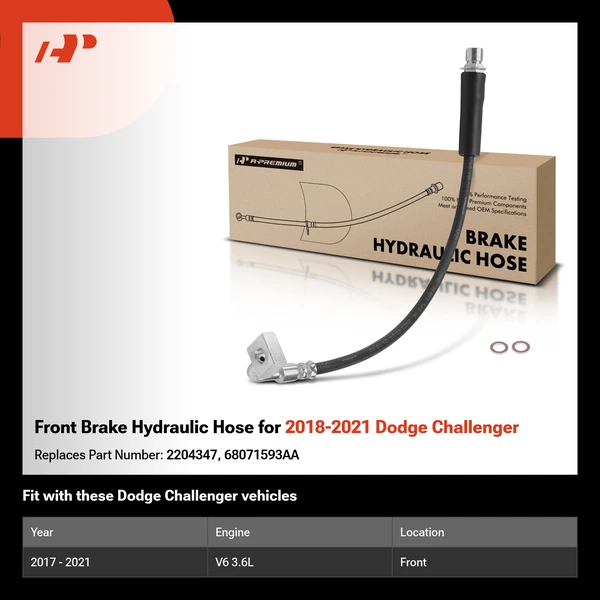 Front Brake Hydraulic Hose for 2018-2021 Dodge Challenger