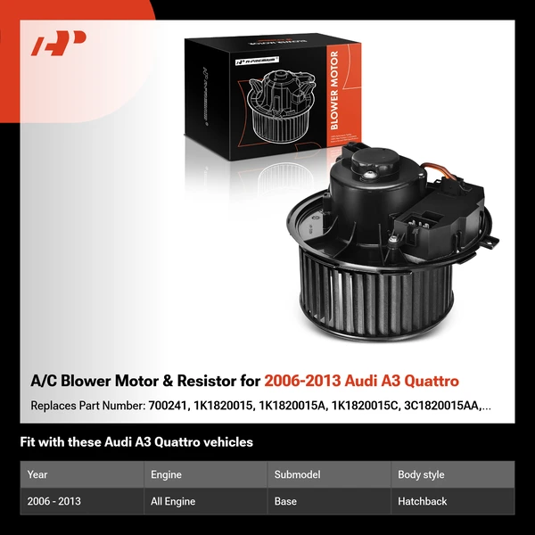 A/C Blower Motor & Resistor for 2006-2013 Audi A3 Quattro