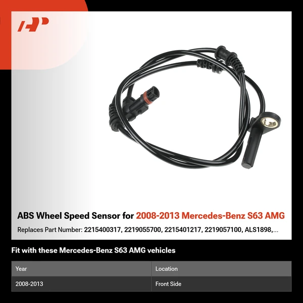 ABS Wheel Speed Sensor for 2008-2013 Mercedes-Benz S63 AMG