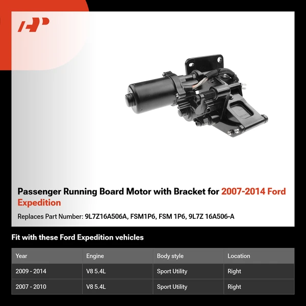 Passenger Running Board Motor with Bracket for 2007-2014 Ford Expedition