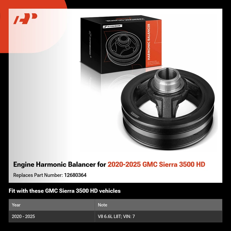 Engine Harmonic Balancer for 2020-2025 GMC Sierra 3500 HD