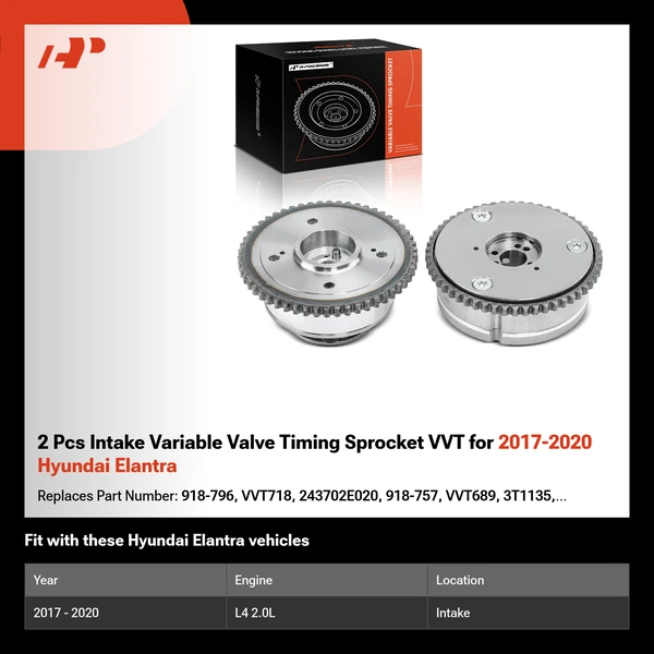 2 Pcs Intake Variable Valve Timing Sprocket VVT for 2017-2020 Hyundai Elantra