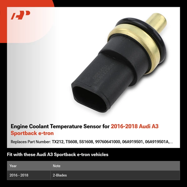 Engine Coolant Temperature Sensor for 2016-2018 Audi A3 Sportback e-tron
