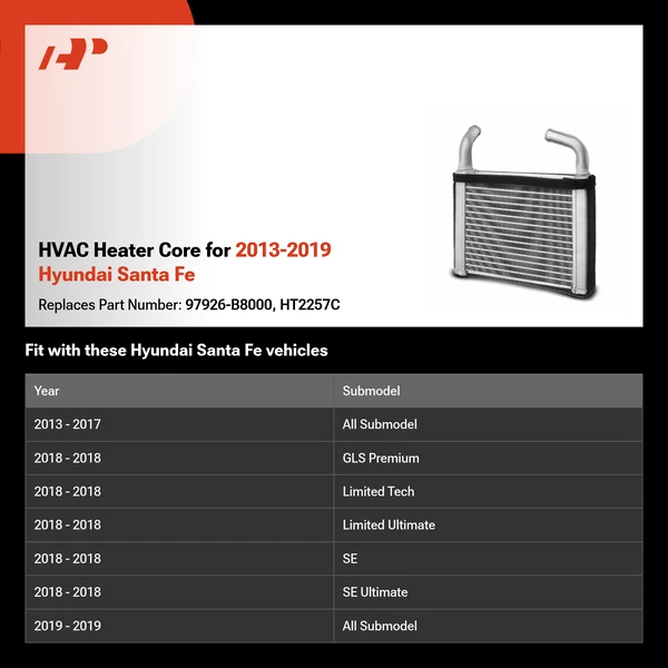 HVAC Heater Core for 2013-2019 Hyundai Santa Fe