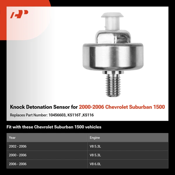 Knock Detonation Sensor for 2000-2006 Chevrolet Suburban 1500