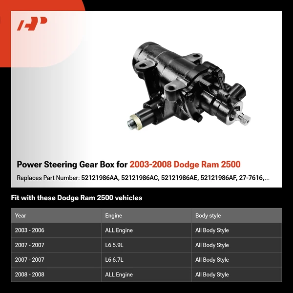 Power Steering Gear Box for 2003-2008 Dodge Ram 2500