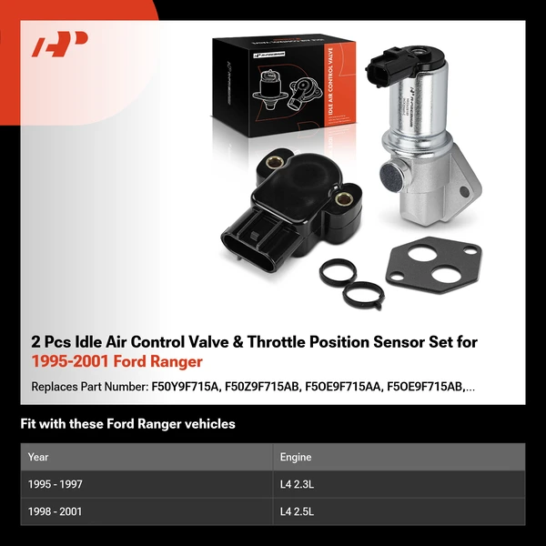 2 Pcs Idle Air Control Valve & Throttle Position Sensor Set for 1995-2001 Ford Ranger