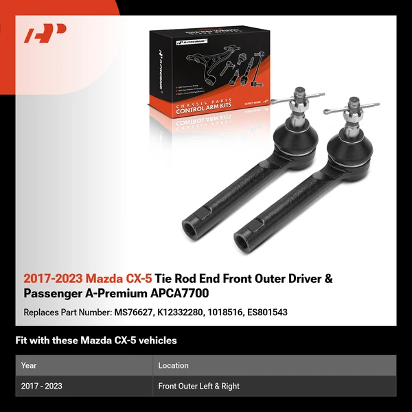 2017-2023 Mazda CX-5 Tie Rod End Front Outer Driver & Passenger A-Premium APCA7700