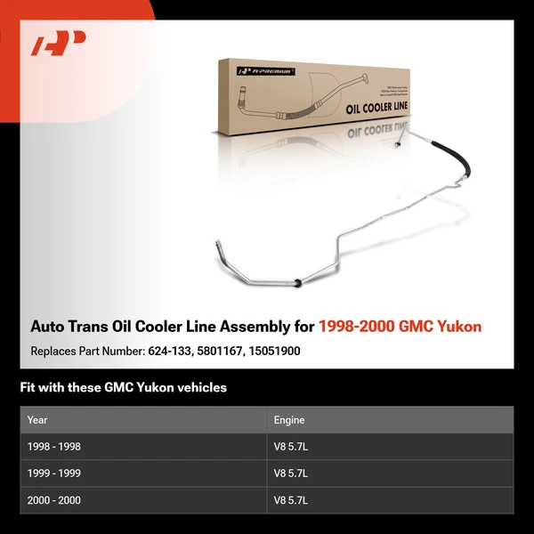 Auto Trans Oil Cooler Line Assembly for 1998-2000 GMC Yukon