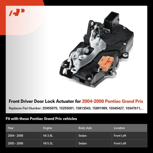 Front Driver Door Lock Actuator for 2004-2008 Pontiac Grand Prix