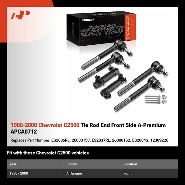 1988-2000 Chevrolet C2500 Tie Rod End Front Side A-Premium APCA0712