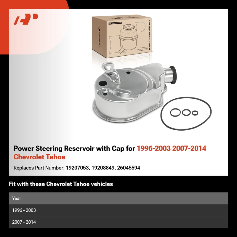 Power Steering Reservoir with Cap for 1996-2003 2007-2014 Chevrolet Tahoe