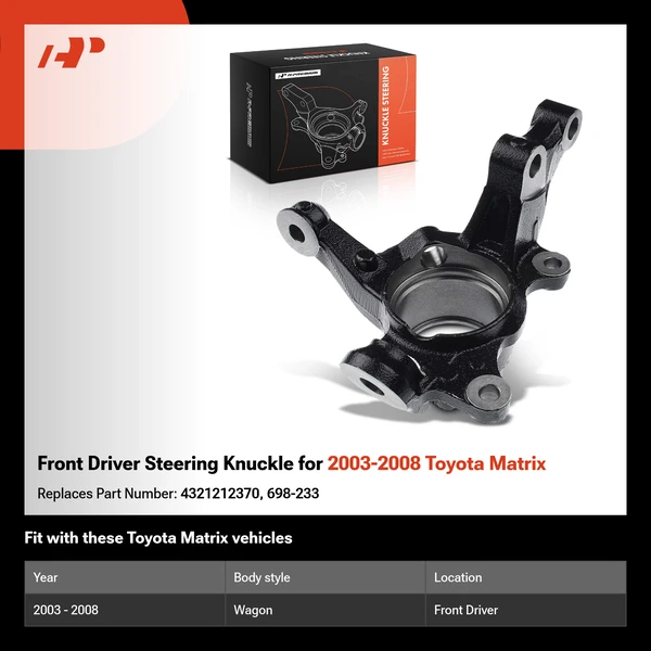 Front Driver Steering Knuckle for 2003-2008 Toyota Matrix