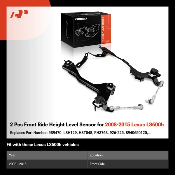 2 Pcs Front Ride Height Level Sensor for 2008-2015 Lexus LS600h