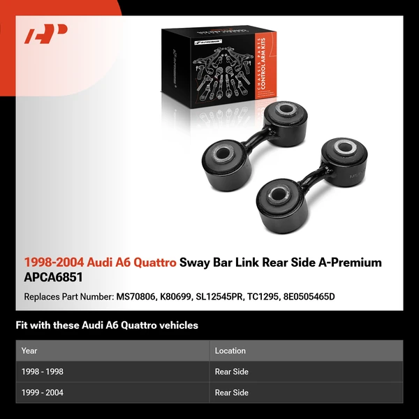 1998-2004 Audi A6 Quattro Sway Bar Link Rear Side A-Premium APCA6851