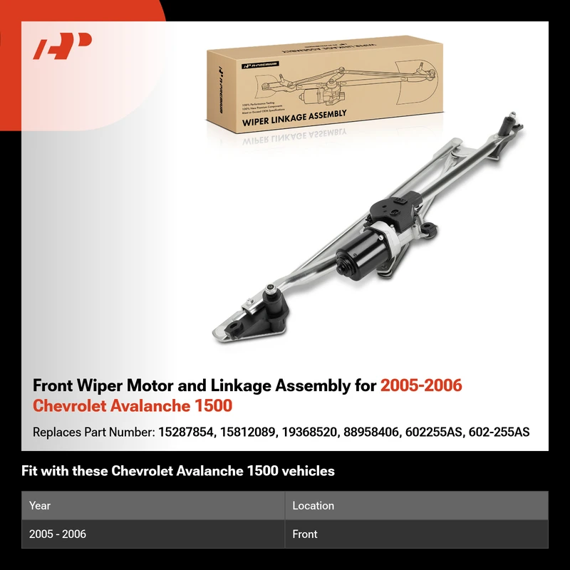 Front Wiper Motor and Linkage Assembly for 2005-2006 Chevrolet Avalanche 1500