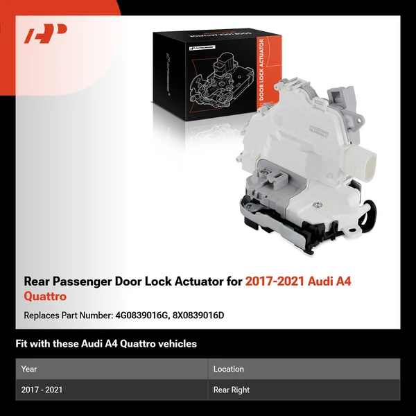 Rear Passenger Door Lock Actuator for 2017-2021 Audi A4 Quattro