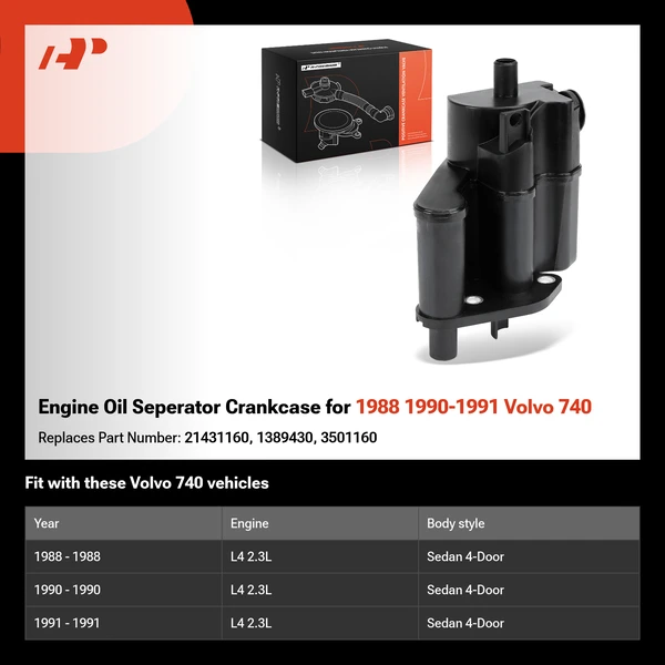 Engine Oil Seperator Crankcase for 1988 1990-1991 Volvo 740