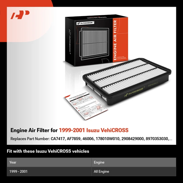 Engine Air Filter for 1999-2001 Isuzu VehiCROSS