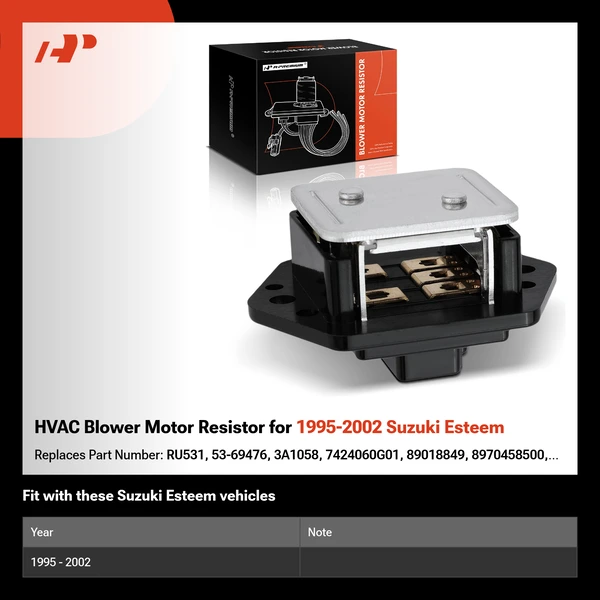 HVAC Blower Motor Resistor for 1995-2002 Suzuki Esteem