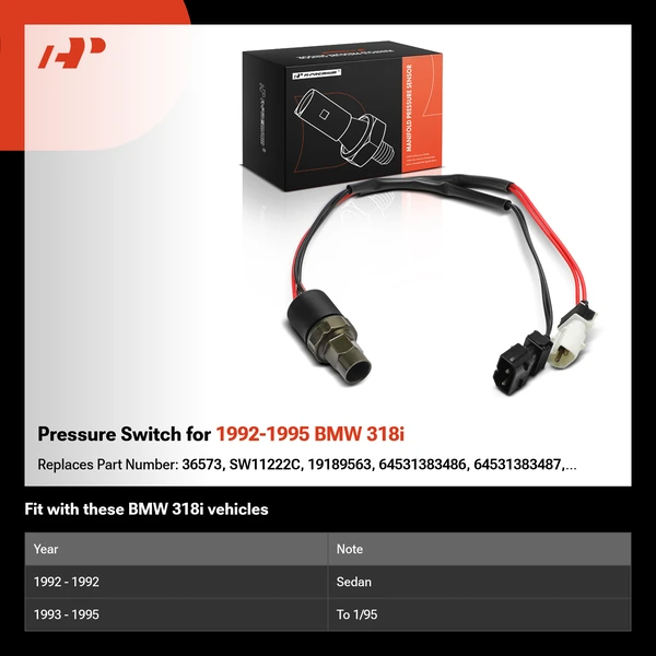 Pressure Switch for 1992-1995 BMW 318i
