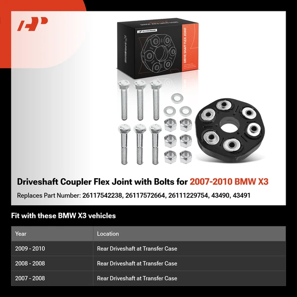 Driveshaft Coupler Flex Joint with Bolts for 2007-2010 BMW X3
