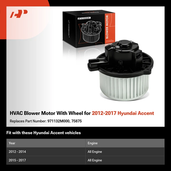 HVAC Blower Motor With Wheel for 2012-2017 Hyundai Accent