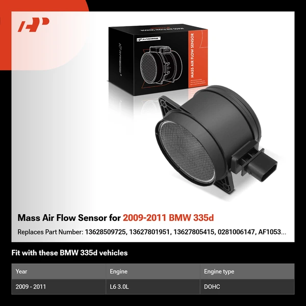 Mass Air Flow Sensor for 2009-2011 BMW 335d