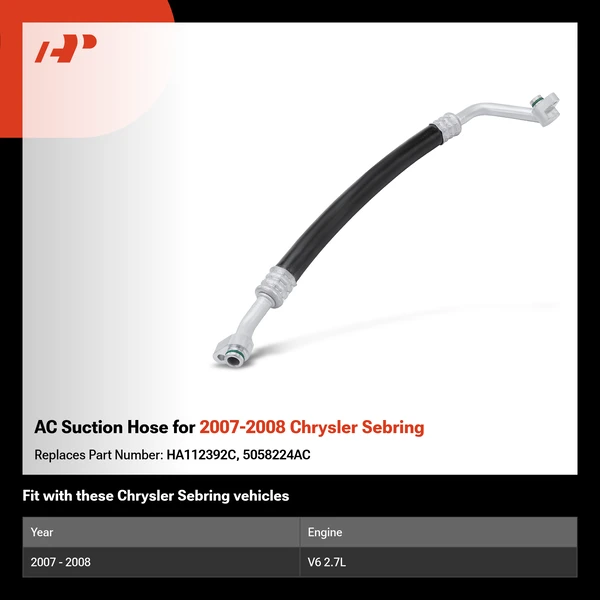 AC Suction Hose for 2007-2008 Chrysler Sebring