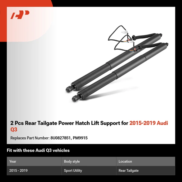2 Pcs Rear Tailgate Power Hatch Lift Support for 2015-2019 Audi Q3