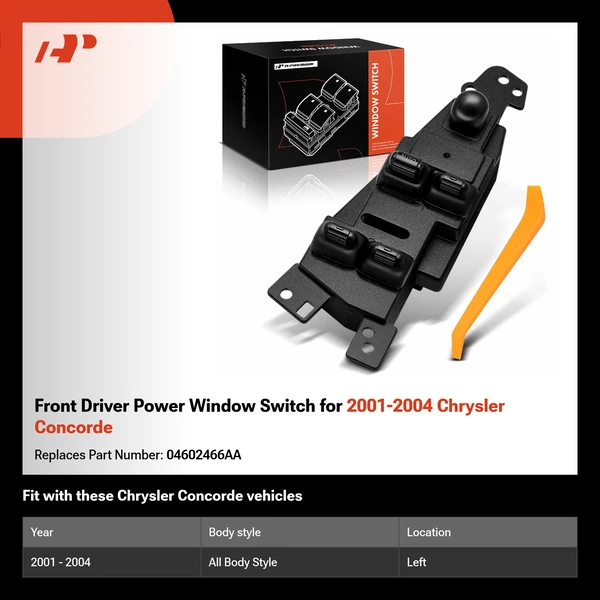 Front Driver Power Window Switch for 2001-2004 Chrysler Concorde