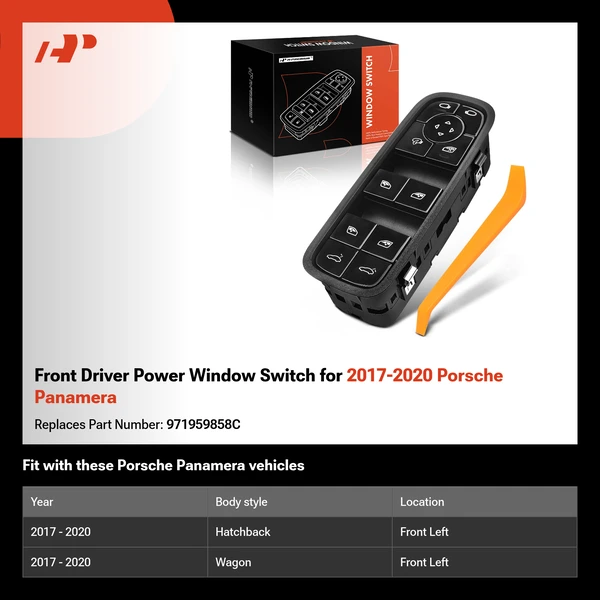 Front Driver Power Window Switch for 2017-2020 Porsche Panamera