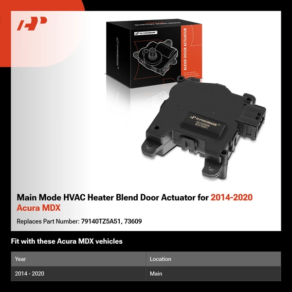 Main Mode HVAC Heater Blend Door Actuator for 2014-2020 Acura MDX
