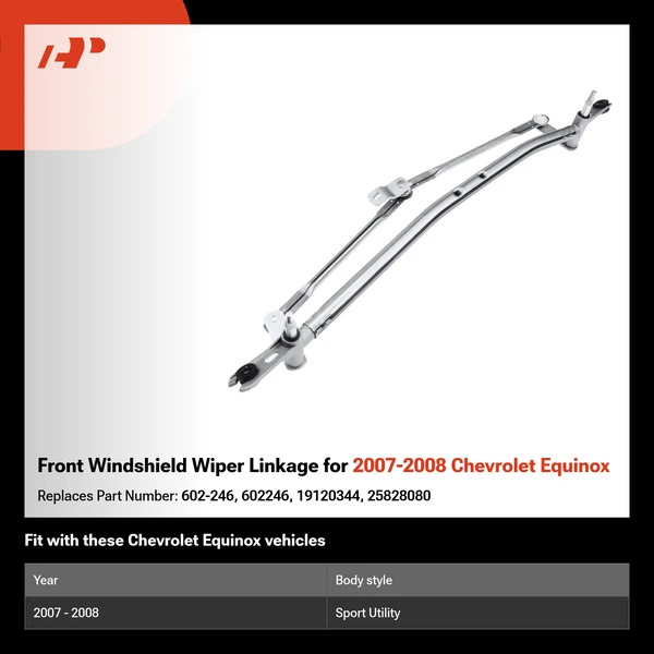 Front Windshield Wiper Linkage for 2007-2008 Chevrolet Equinox