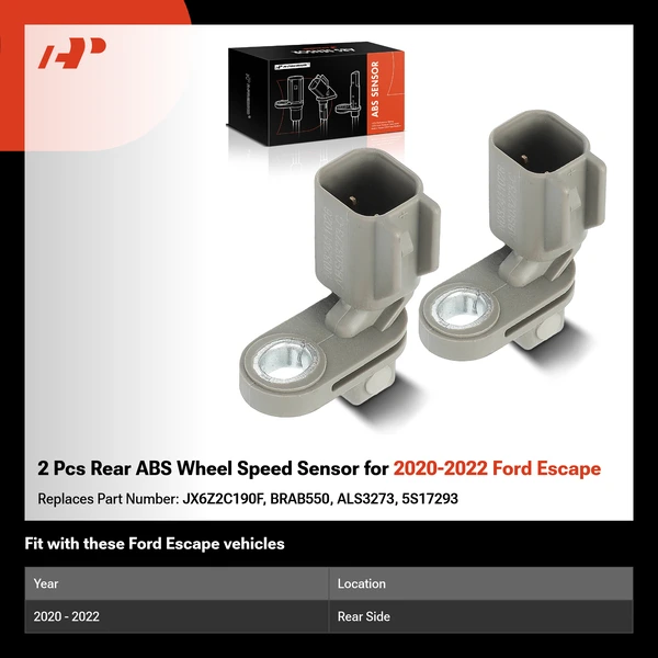 2 Pcs Rear ABS Wheel Speed Sensor for 2020-2022 Ford Escape