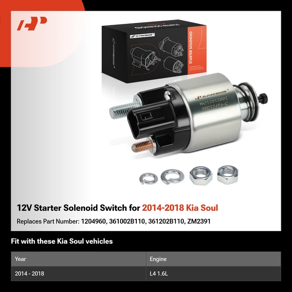 12V Starter Solenoid Switch for 2014-2018 Kia Soul