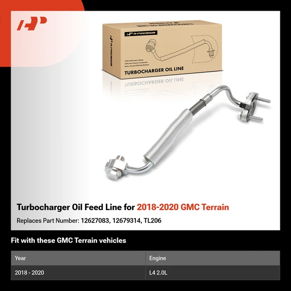 Turbocharger Oil Feed Line for 2018-2020 GMC Terrain