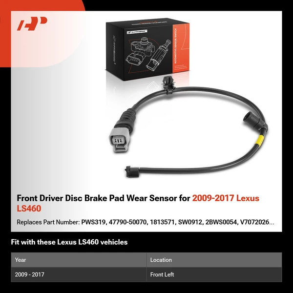 Front Driver Disc Brake Pad Wear Sensor for 2009-2017 Lexus LS460