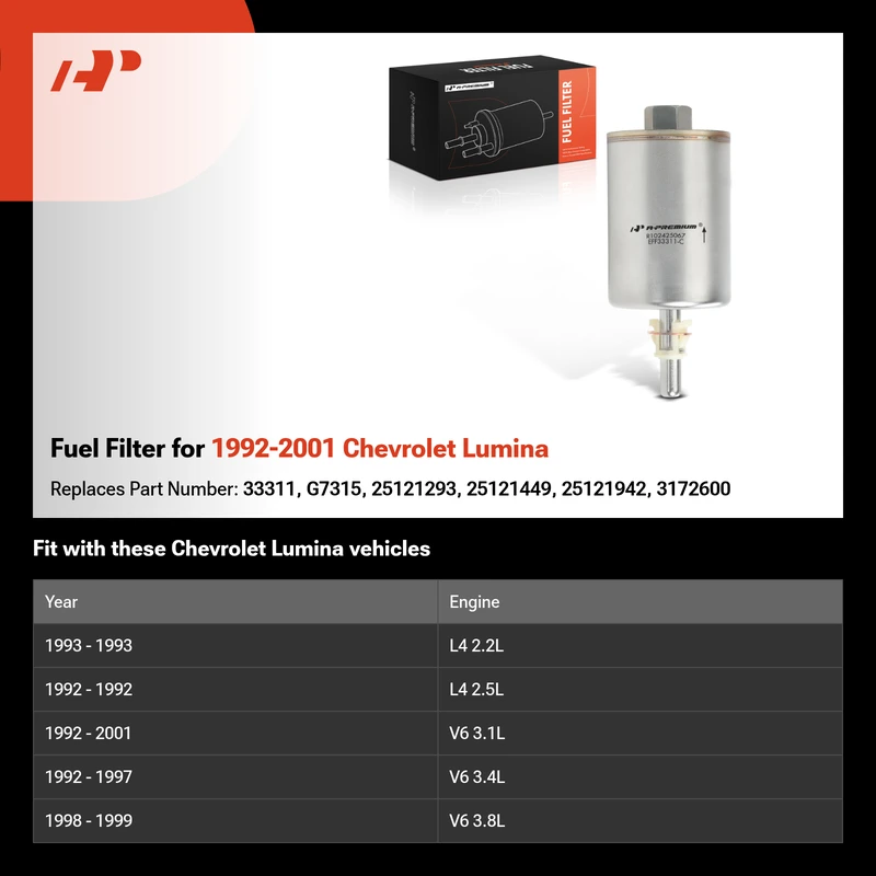 Fuel Filter for 1992-2001 Chevrolet Lumina