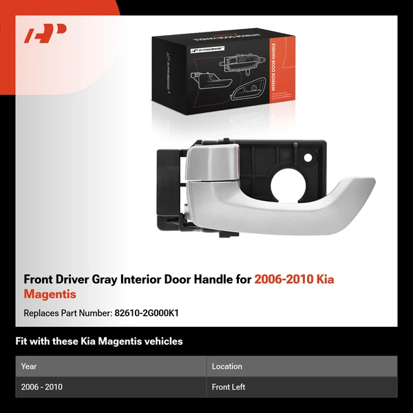 Front Driver Gray Interior Door Handle for 2006-2010 Kia Magentis